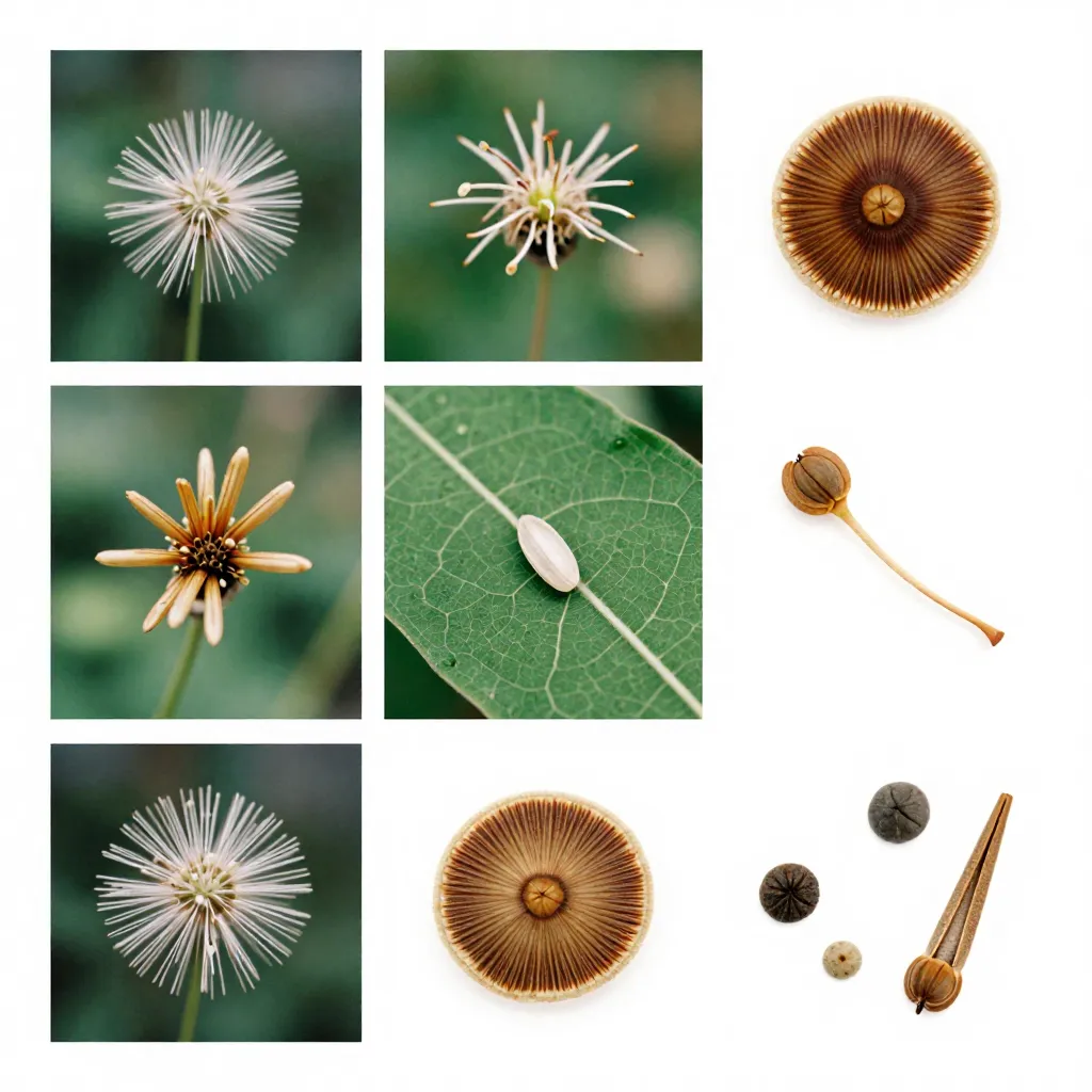 Compilation of different plant species arranged in natural lighting